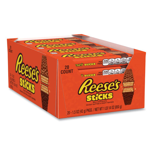 GRR24600183 - The Hershey Company - STICKS Wafer Bar, 1.5 oz Bar, 20 Bars/Box, Ships in 1-3 Business Days