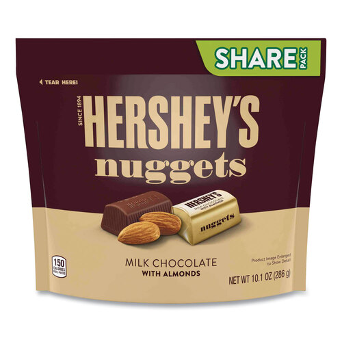 GRR24600442 - The Hershey Company - Nuggets Share Pack, Milk Chocolate with Almonds, 10.1 oz Bag, 3/Pack, Ships in 1-3 Business Days