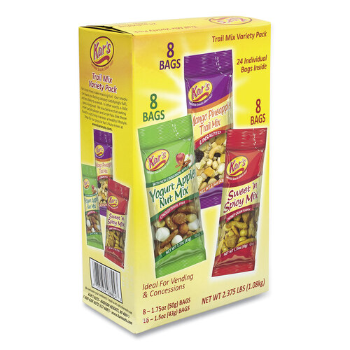 Trail Mix Variety Pack, Assorted Flavors, 24 Packets/Carton, Ships in 1-3 Business Days Trail Mix Variety Pack, Assorted Flavors, 24 Packets/Carton, Ships in 1-3 Business Days