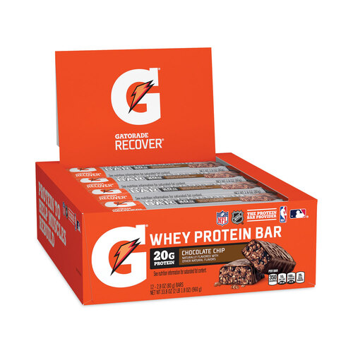 Recover Chocolate Chip Whey Protein Bar, 2.8 oz Bar, 12 Bars/Carton, Ships in 1-3 Business Days Recover Chocolate Chip Whey Protein Bar, 2.8 oz Bar, 12 Bars/Carton, Ships in 1-3 Business Days