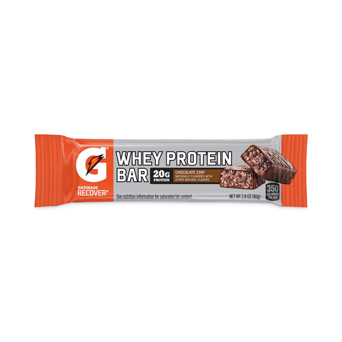 Recover Chocolate Chip Whey Protein Bar, 2.8 oz Bar, 12 Bars/Carton, Ships in 1-3 Business Days Recover Chocolate Chip Whey Protein Bar, 2.8 oz Bar, 12 Bars/Carton, Ships in 1-3 Business Days