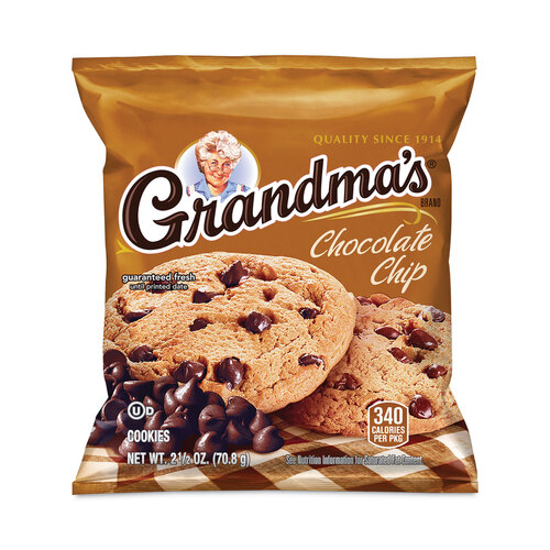 Homestyle Chocolate Chip Cookies, 2.5 oz Pack, 2 Cookies/Pack, 60 Packs/Carton, Ships in 1-3 Business Days Homestyle Chocolate Chip Cookies, 2.5 oz Pack, 2 Cookies/Pack, 60 Packs/Carton, Ships in 1-3 Business Days