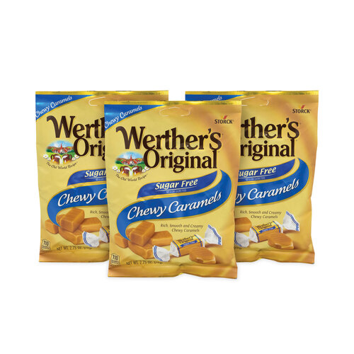Sugar Free Chewy Caramel Candy, 2.75 oz Bag, 3/Pack, Ships in 1-3 Business Days Sugar Free Chewy Caramel Candy, 2.75 oz Bag, 3/Pack, Ships in 1-3 Business Days