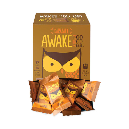 GRR30700315 - Awake - Caffeinated Caramel Chocolate Bites, 0.58 oz Bars, 50 Bars/Carton, Ships in 1-3 Business Days
