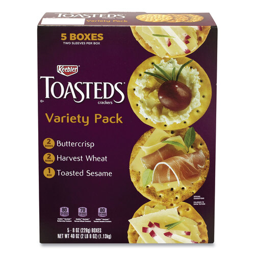 GRR90000116 - Kellogg's - Toasteds Party Pack Cracker Assortment, 8 oz Box, 5 Assorted Boxes/Carton, Ships in 1-3 Business Days