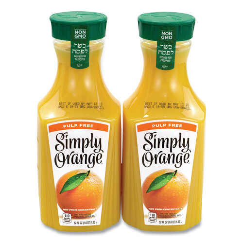 Orange Juice Pulp Free, 52 oz Bottle, 2/Pack, Ships in 1-3 Business Days Orange Juice Pulp Free, 52 oz Bottle, 2/Pack, Ships in 1-3 Business Days