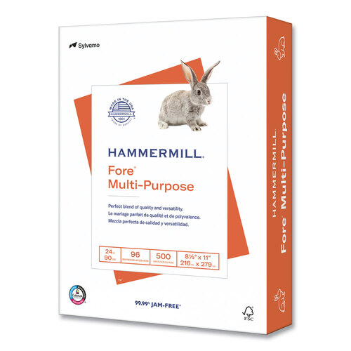 HAM103283PLT - Hammermill - Fore Multipurpose Print Paper, 96 Bright, 24 lb, 8.5 x 11, White, 500 Sheets/Ream, 10 Reams/Carton, 32 Cartons/Pallet