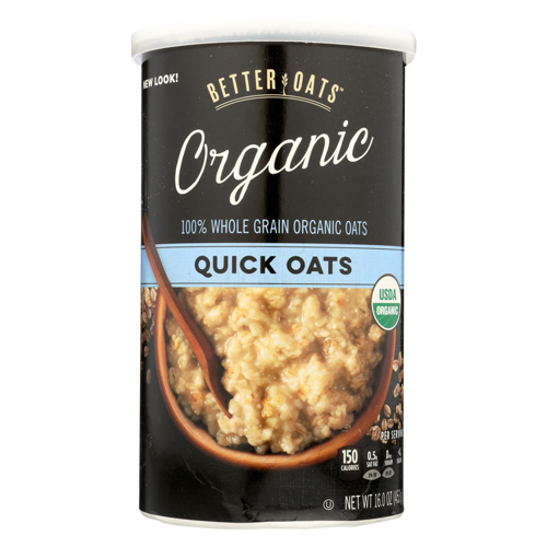 BettyMills Organic Cereal Quick Oats Case of 12 16 oz.. Better Oats 1581388