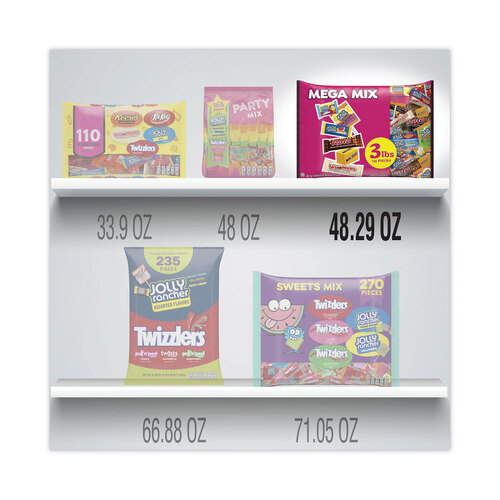 HRSHEC93958 - THE HERSHEY COMPANY - Mega Mix Chocolate and Sweets Assortment, 135 Individually Wrapped Chocolates/Candies