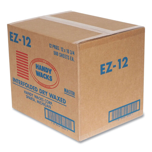 HWAEZ10 - HANDY WACKS CORPORATION - Interfolded Dry Waxed Paper Deli Sheets, 10.75 x 10, 500 Box, 12 Boxes/Carton