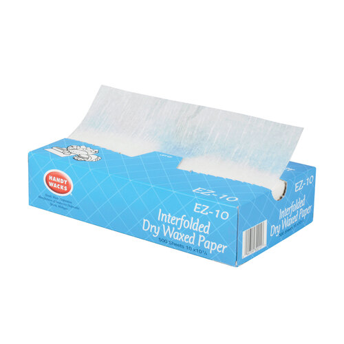 HWAEZ10 - HANDY WACKS CORPORATION - Interfolded Dry Waxed Paper Deli Sheets, 10.75 x 10, 500 Box, 12 Boxes/Carton