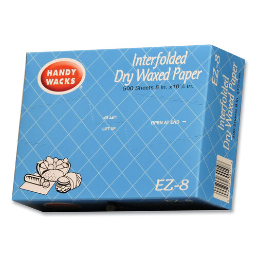 HWAEZ8 - HANDY WACKS CORPORATION - Interfolded Dry Waxed Paper Deli Sheets, 10.75 x 8, 12/Box