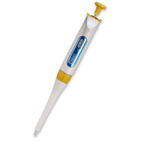HSW120102-CS - Heathrow Scientific - Heathrow Scientific Pearl&reg; Adjustable Micro Pipette 20-200ul, White/Yellow