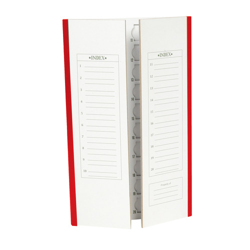 HSW120196-CS - Heathrow Scientific - 20-Place Slide Tray Cardboard, Red Trim