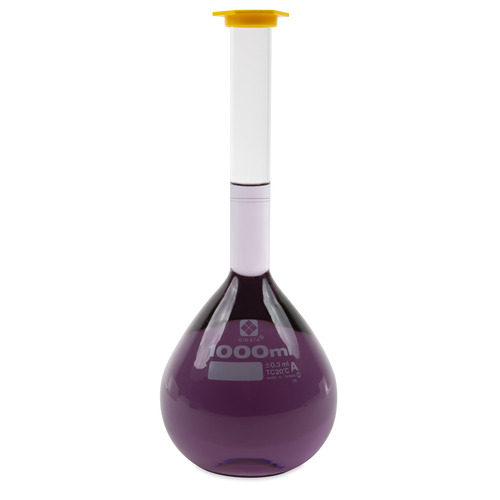 HSW2303A-1000-CS - Heathrow Scientific - Heathrow Scientific Volumetric Flask, Class A, Snap Cap, 1000 mL