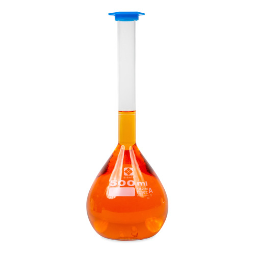 HSW2303A-500-CS - Heathrow Scientific - Heathrow Scientific Volumetric Flask, Class A, Snap Cap, 500 mL