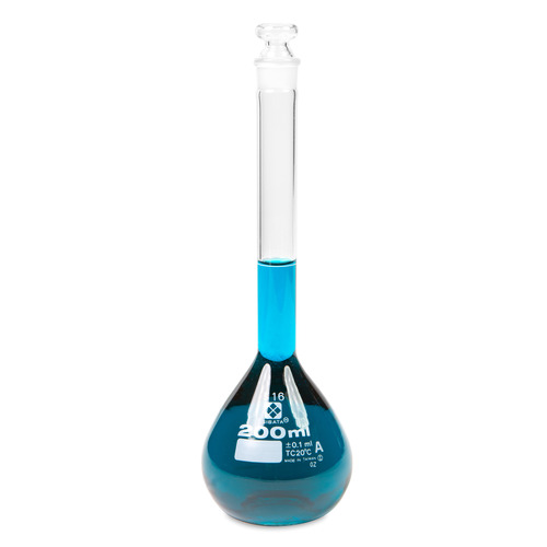 HSW2306A-200-CS - Heathrow Scientific - Heathrow Scientific Volumetric Flask, Class A, Glass Stopper, 200 mL