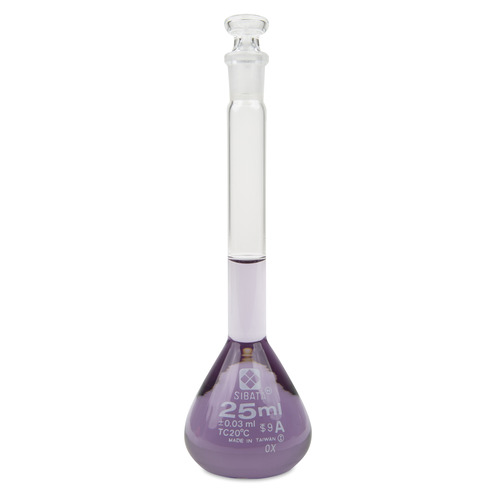 HSW2306A-25-CS - Heathrow Scientific - Heathrow Scientific Volumetric Flask, Class A, Glass Stopper, 25 mL