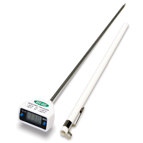 HSW83210-12-PK - Heathrow Scientific - Heathrow Scientific Thermometer, Digital, Dual Scale -50&deg; to 150&deg;C & -58&deg; to 302&deg;F, 12 in Stem