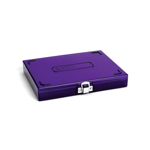 HSWHS15988H-CS - Heathrow Scientific - Heathrow Scientific Microscope Slide Box Polycarbonate 100-Place, Purple