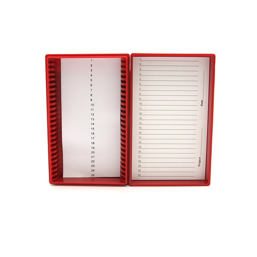 HSWHS15989P-CS - Heathrow Scientific - Heathrow Scientific Premium Microscope Slide Box, 25-Place, Foam, Red