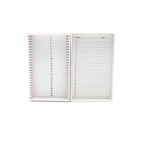 HSWHS15989R-CS - Heathrow Scientific - Heathrow Scientific Premium Microscope Slide Box, 25-Place, Foam, White