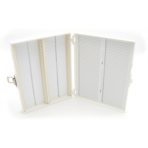 HSWHS15994R-CS - Heathrow Scientific - Heathrow Scientific Premium Microscope Slide Box, 100-Place, Foam, White