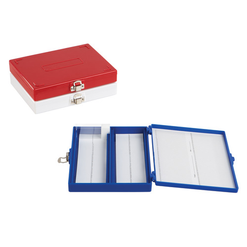 HSWHS15994R-CS - Heathrow Scientific - Heathrow Scientific Premium Microscope Slide Box, 100-Place, Foam, White