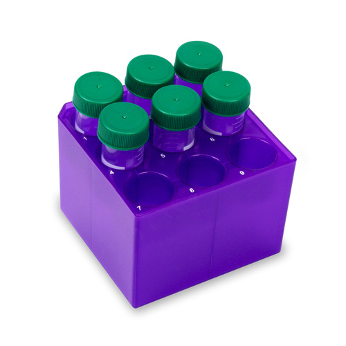 HSWHS23271A-CS - Heathrow Scientific - Heathrow Scientific Transformer Cube Tube Rack 15 & 50mL Box, Purple