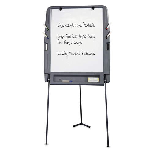 ICE30227 - Iceberg - Ingenuity Portable Flipchart Easel with Dry Erase Surface, 35 x 30, 73&quot; Tall Easel, Charcoal Polyethylene Frame