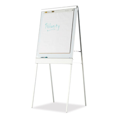 ICE30333 - Iceberg - Polarity Height Adjustable Dry Erase Flipchart Easel, 30 x 20-31 x 50-74 Easel, 30 x 38 Board, White Surface, Silver Frame