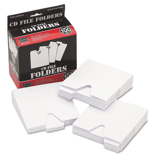 IDEVZ01096 - Ideastream - CD File Folders, 1 Disc Capacity, White, 100/Pack