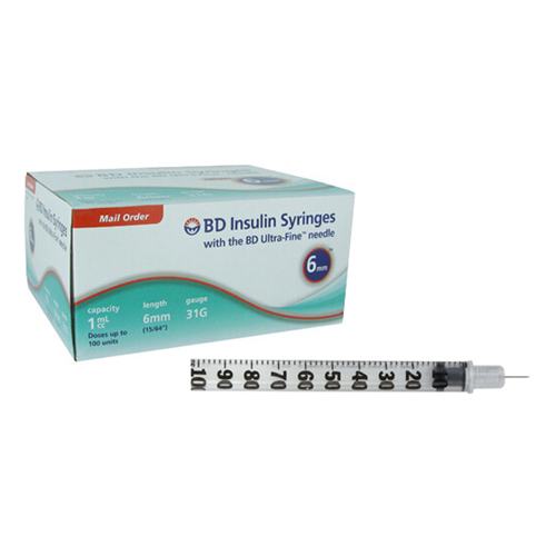 Bettymills Ultra Fine Insulin Syringe With Half Unit Scale 31g X 6 Mm 1ml 100 Bx Bx