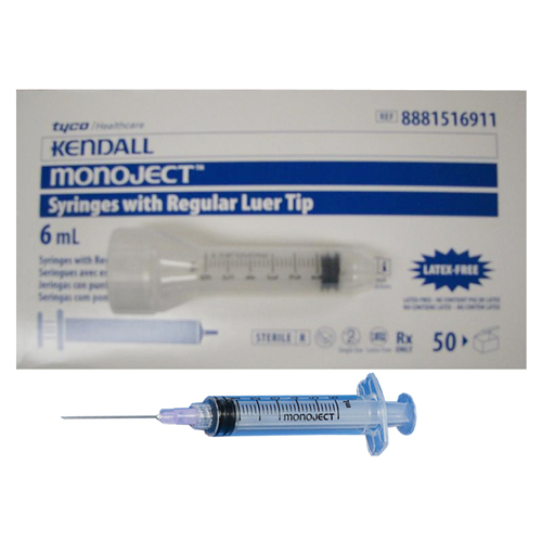 6 ml Syringes by Monoject 6 ml Syringe Slip Tip - Box of 50 8881516911