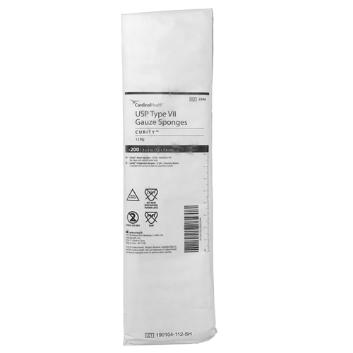 IND682346-CS - Cardinal Health - Cardinal Health Curity Nonsterile Gauze Sponge, USP VII Gauze, 3" x 3", 4000/CS