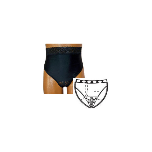 IND8083202LR-EA - Options - Options Split-Cotton Crotch with Built-In Barrier/Support, Black, Right-Side Stoma, Large 8-9, Hips 41" - 45", 1/EA