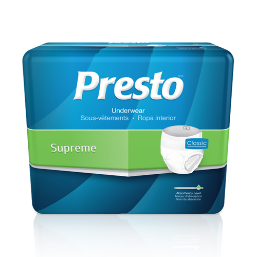 INDPRTAUB23010-CS - Drylock - Drylock Presto Plus Protective Underwear Small 22" - 36" Maximum Absorbency, 80/CS