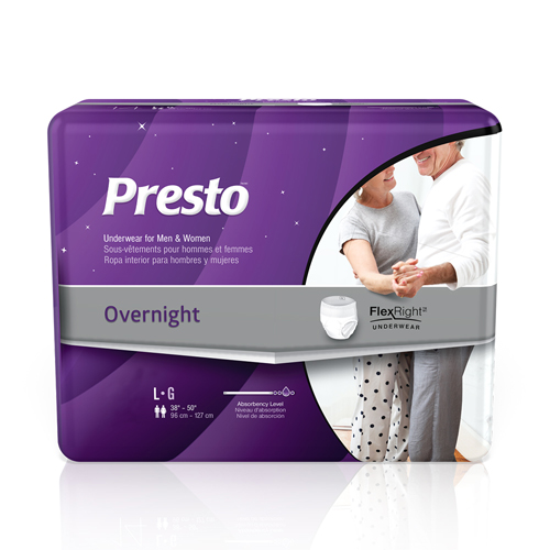 INDPRTAUB44040-CS - Drylock - Drylock Presto Supreme FlexRight Protective Underwear, Extended Absorbency, Large, 44" to 58", 56/CS