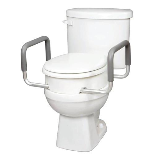 Carex E-Z Lock Locking Raised Toilet Seat with Armrests