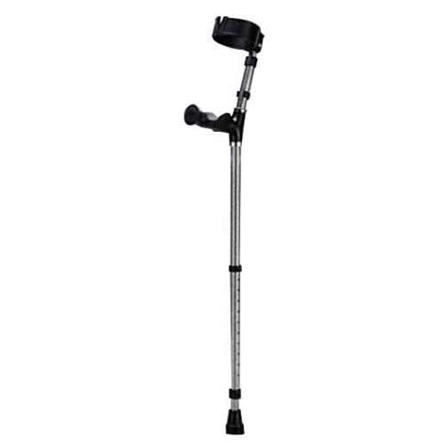 Walk Easy Adult Forearm Crutches with Ergonomic Grip, Full Cuff, Black
