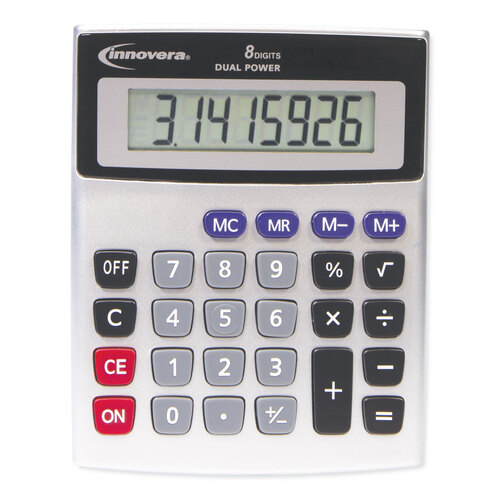 IVR15927 - Innovera - 15927 Desktop Calculator, Dual Power, 8-Digit LCD