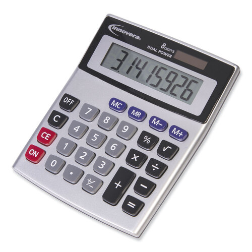 IVR15927 - Innovera - 15927 Desktop Calculator, Dual Power, 8-Digit LCD