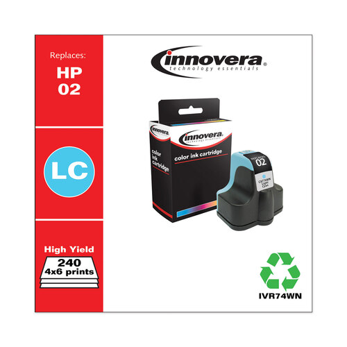 IVR74WN - Innovera - Remanufactured Light Cyan Ink, Replacement for 02 (C8774WN), 240 Page-Yield