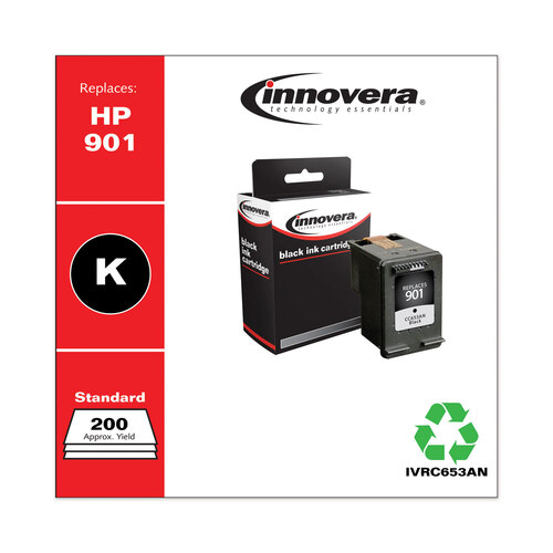 IVRC653AN - Innovera - Remanufactured Black Ink, Replacement for 901 (CC653AN), 200 Page-Yield