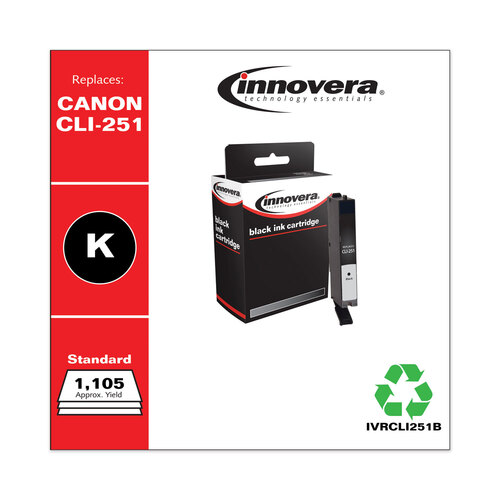 IVRCLI251B - Innovera - Remanufactured Black Ink, Replacement for CLI-251 (6513B001), 1,105 Page-Yield