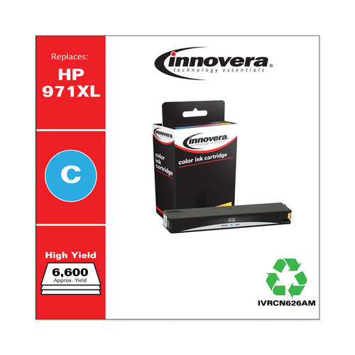 IVRCN626AM - Innovera - Remanufactured Cyan High-Yield Ink, Replacement for 971XL (CN626AM), 6,600 Page-Yield