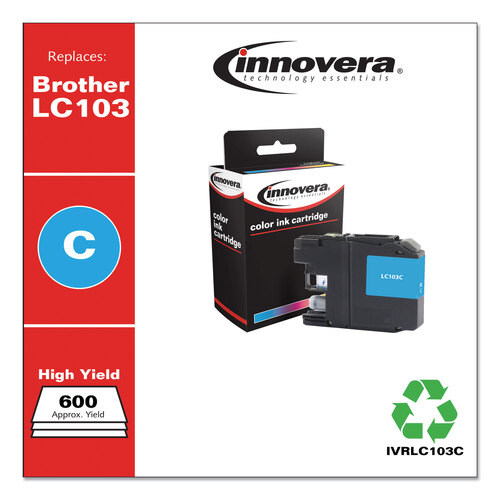 IVRLC103C - Innovera - Remanufactured Cyan High-Yield Ink, Replacement for LC103C, 600 Page-Yield