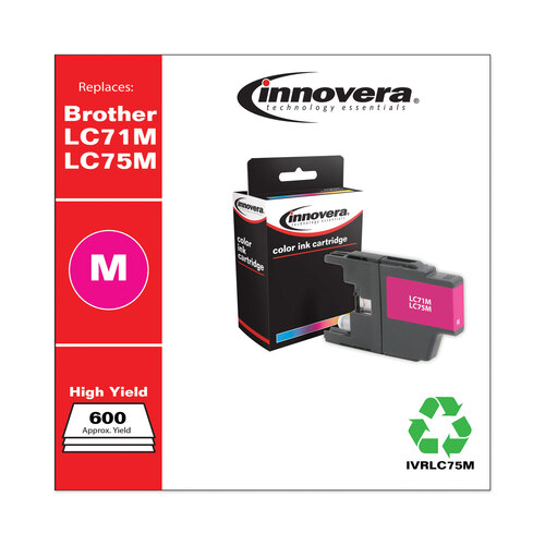 IVRLC75M - Innovera - Remanufactured Magenta High-Yield Ink, Replacement for LC75M, 600 Page-Yield