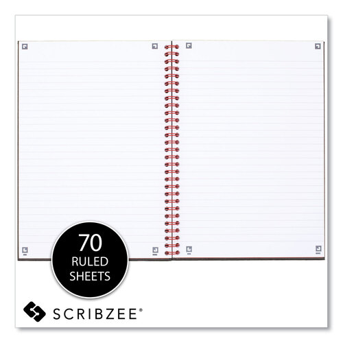 JDK400110532 - Mead - Hardcover Twinwire Notebook, SCRIBZEE Compatible, 1 Subject, Wide/Legal Rule, Black Cover, 9.88 x 6.88, 70 Sheets