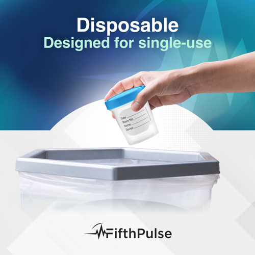 JEGFMN100677 - FifthPulse - Specimen Containers, Single Use Urine Collcetion Cups - Screw on Leak Resistant Lid (Include Label), 4 oz., 5/PK